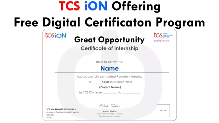 TCS iON Offering 15 Days Free Digital Certification Program