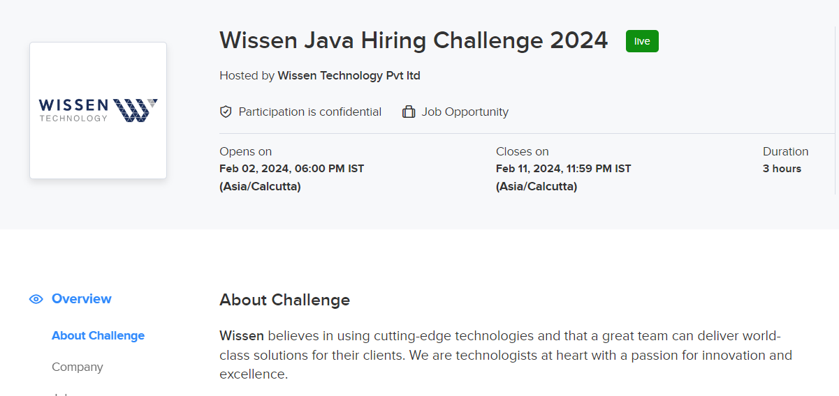 Wissen Java Hiring Challenge 2024